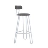 Banqueta Alta Ginger Com Encosto Fendi Cinza City