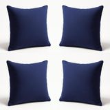 Kit 4 Almofadas Suede Decorativa 42cm Sala Quarto Escritório Azul Marinho