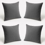Kit 4 Almofadas Suede Decorativa 42cm Sala Quarto Escritório Cinza