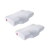 Kit Travesseiros Cervical Ortopédico Ergonômico Estilo Nasa Coluna Branco Dor Pescoço Relax