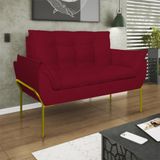 Namoradeira 2 Lugares Reforçada 2 Lugares Dourada Balaqui Vermelho