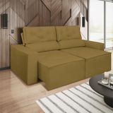 Sofá Reclinável Retrátil 3 Lugares Luxo C- Molas Balaqui Capuccino