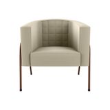 Poltrona Decorativa Base Em Metal Bronze Lisboa Bege Matrix Bege-bronze