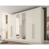 Guarda Roupa Casal Com Espelho 6 Portas Em Mdf Alba Plus Made Marcs