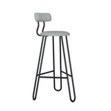 Banqueta Alta Ginger Com Encosto Courino Saturno Off White
