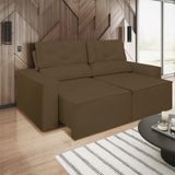Sofá Reclinável Retrátil 3 Lugares Luxo C- Molas Balaqui Marrom