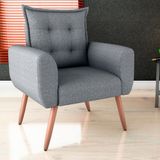 Poltrona Decorativa Para Sala Arcos Milenium Cinza Saturno