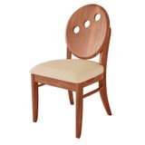 Cadeira Decorativa Madeira Maciça Poliéster Bege imbuia