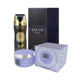 Kit 3 Em 1 Masculino: Perfume Salvo Intense 100ml, Desodorante Asad E Creme Angel: Sofisticação E Elegância Oriental