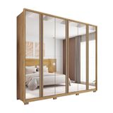Guarda-roupa Casal Com Espelho Gladiador 6 Portas 4 Gavetas Buriti E Fendi