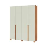 Guarda-roupa Casal Afrodite 100% Mdf 4 Portas 2 Gavetas Off White E Freijó