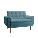 Poltrona Namoradeira Xangai Bouclé Azul