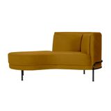 Chaise Longue Luminne Veludo Ouro E Preto