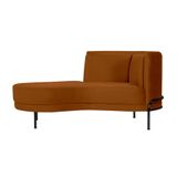 Chaise Longue Luminne Veludo Laranja E Preto