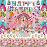 Kit De Decoração De Festa Feliz Aniversário, 36 Peças Com Banner E Muito Mais