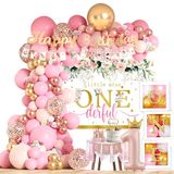 Conjunto De Decorações De Aniversário Para A Festa De Primeiro Aniversário De Uma Menina