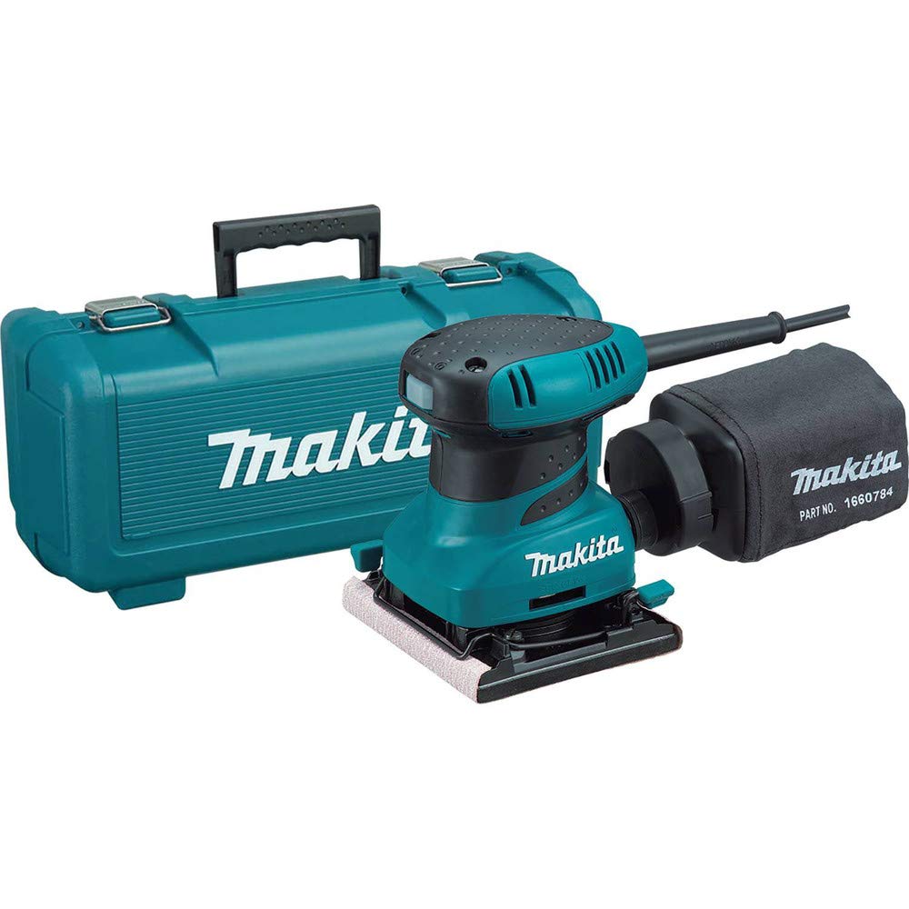 Lixadeira De Acabamento Makita Bo4556k 1/4 De Folha Com Estojo De Ferramentas