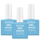 Pacote Com 3 Removedores De Esmalte Em Gel Para Unhas, Rápido E Fácil, 15 Ml