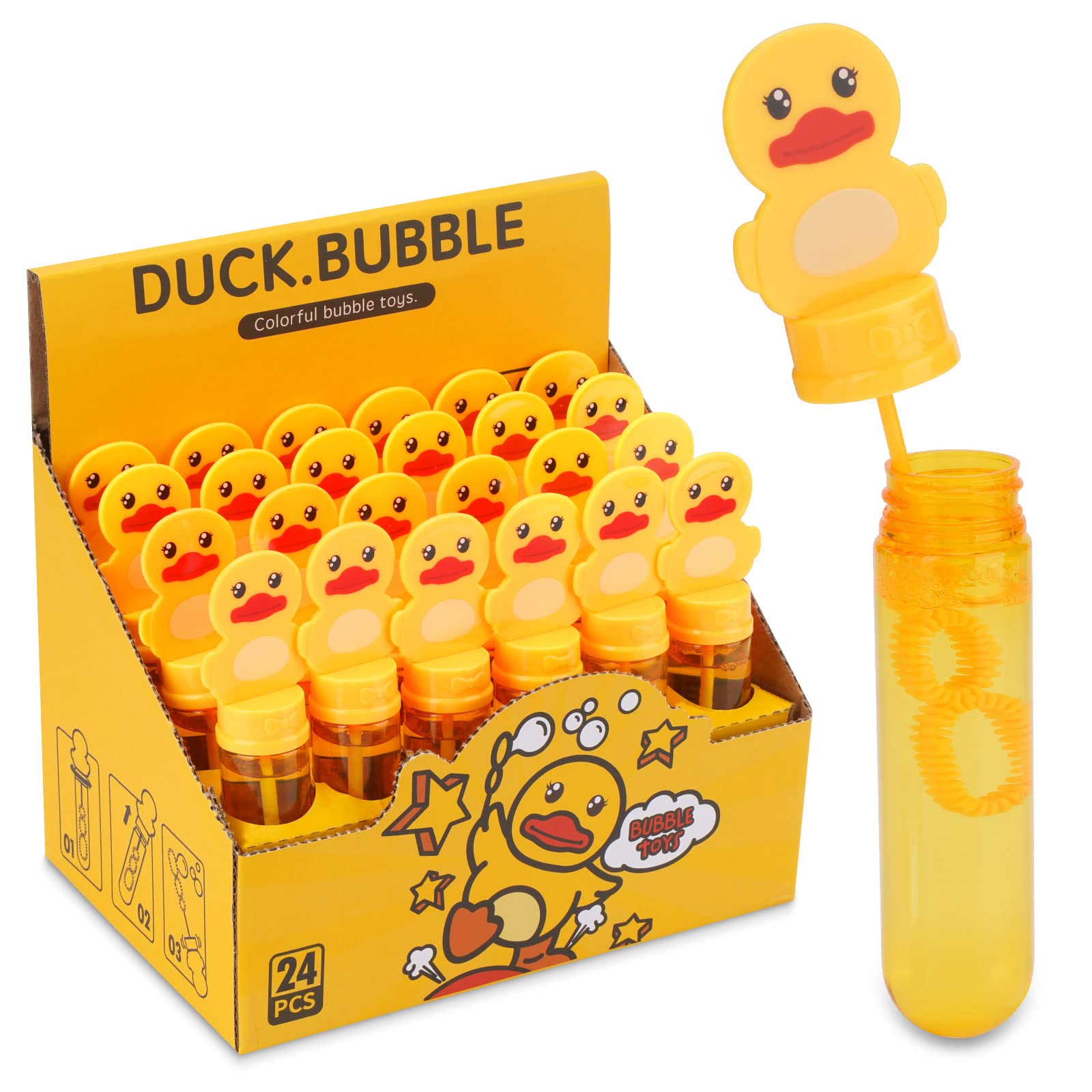 Brinquedos De Festa Bubble Wands Rubber Duck, 24 Peças Para Crianças