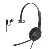 Fone De Ouvido Yealink Uh37 Usb Mono Com Fio Com Microfone Com Cancelamento De Ruído