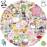 Pacote De Adesivos Cute Animal Waterproof 600 Unidades Para Crianças E Adultos