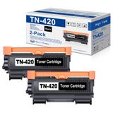 Pacote Com 2 Cartuchos De Toner Tn420 Tn450 Preto Para Impressora Brother