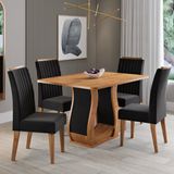 Conjunto Para Sala De Jantar Com 4 Cadeiras Inspirare Mel / Preto