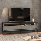 Rack Para Tv 65 Polegadas Com Led Industrial Preto / Off White/ Cinza