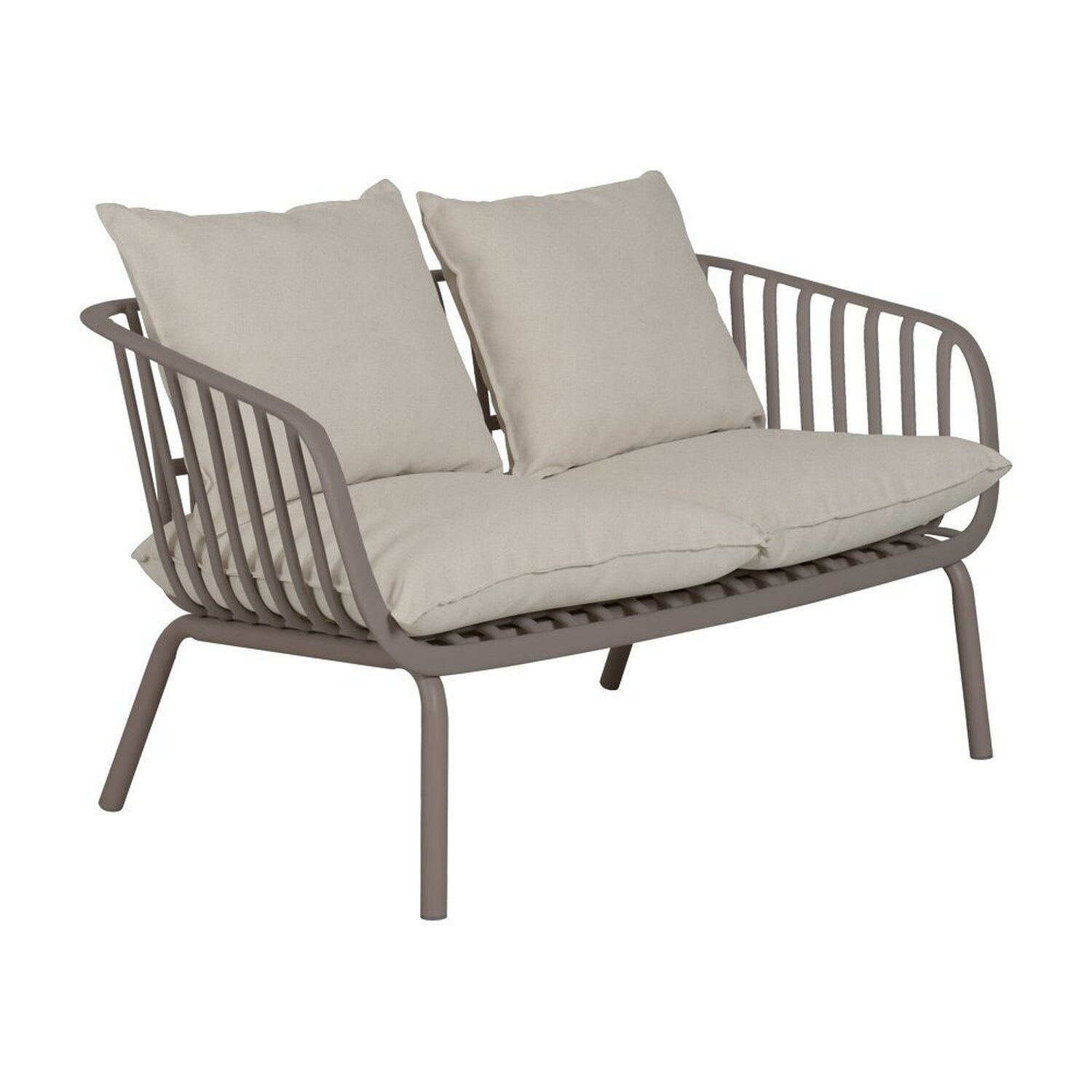 Sofá Para Jardim 123,5cm X 77cm Seiva Fendi/amêndoa