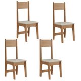 Conjunto 4 Cadeiras Para Sala De Jantar Savana Mel