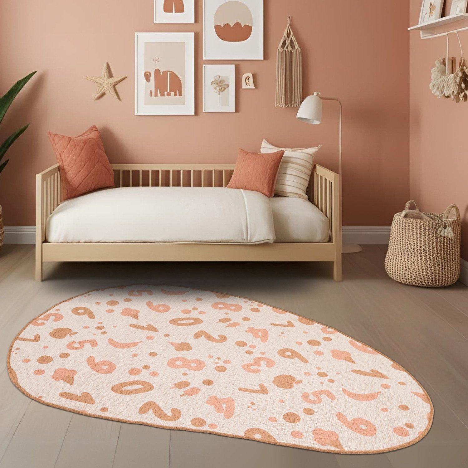 Tapete Antiderrapante 200x140cm Infantil São João Natural/laranja/bege