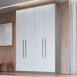 Guarda-roupa Modulado 4 Portas Elegance Niquel / Blanc