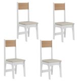 Conjunto 4 Cadeiras Para Sala De Jantar Savana Branco/mel
