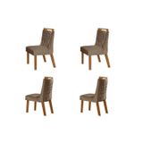 Conjunto 4 Cadeiras Para Sala De Jantar Atena Castanho/ Cinamomo/pena /caramelo