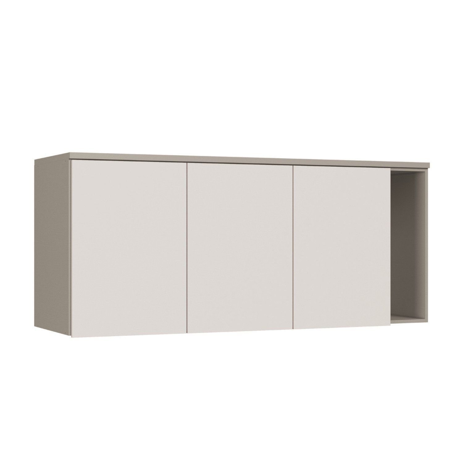 Módulo Aéreo Para Quarto 3 Portas Elegance Niquel/blanc