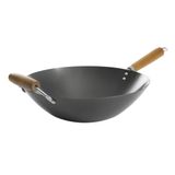 Fundo Plano De Aço Carbono Wok Kenmore Hammond 35 Cm Preto