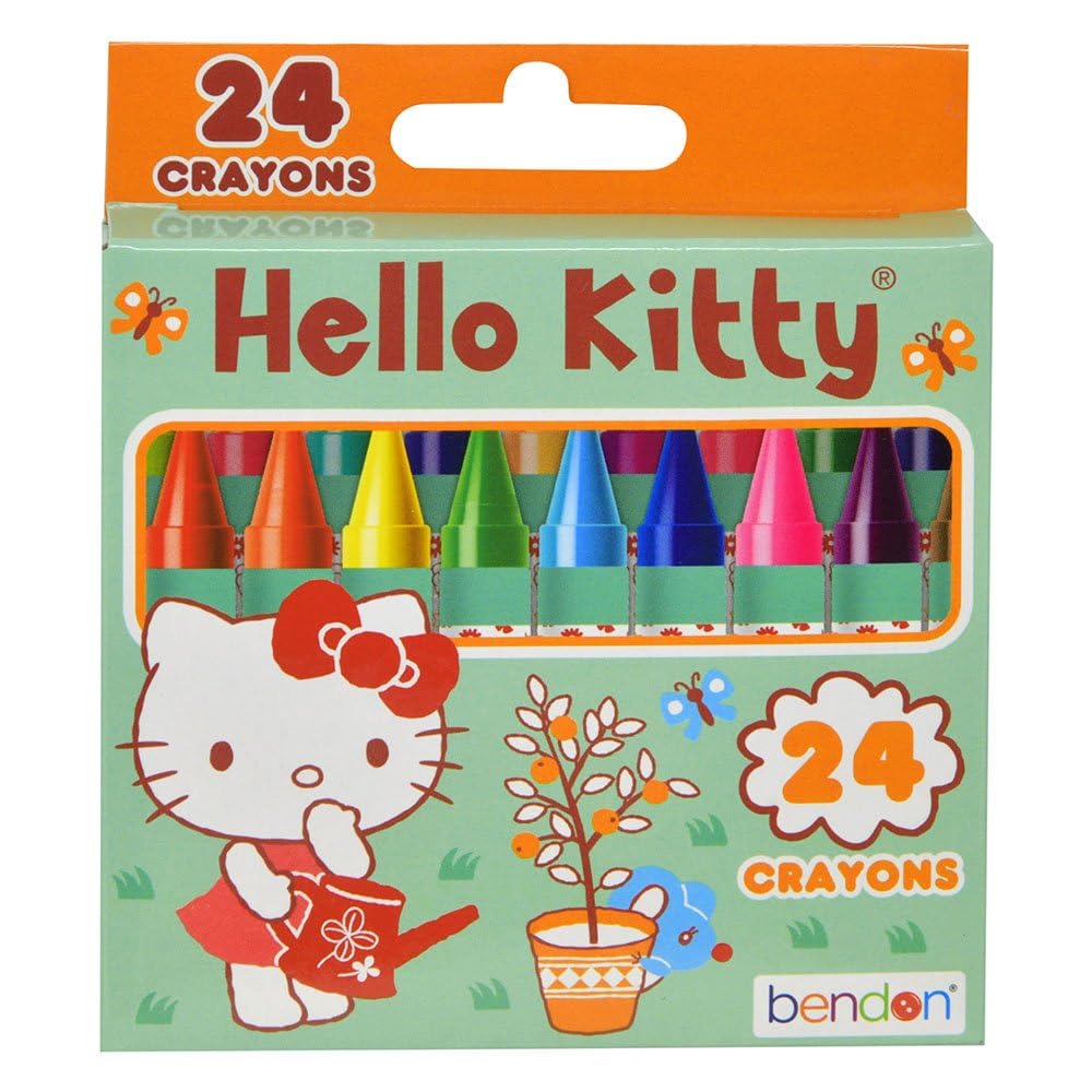 Lápis De Cor Bendon Hello Kitty, Caixa Padrão De 24 Unidades, Multicolorida