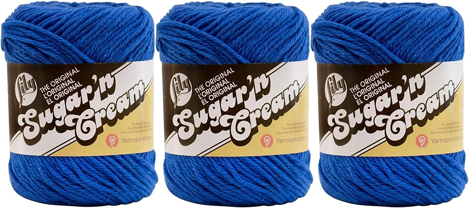 Yarn Lily Sugar 'n Cream Solids 100% Algodão 71 G (pacote Com 3)