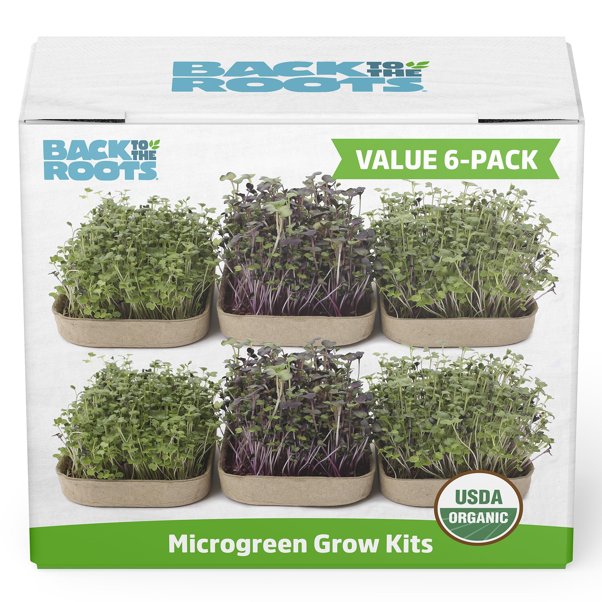Kit De Cultivo Microgreen Back To The Roots Pacote De 6 Variedades Diy