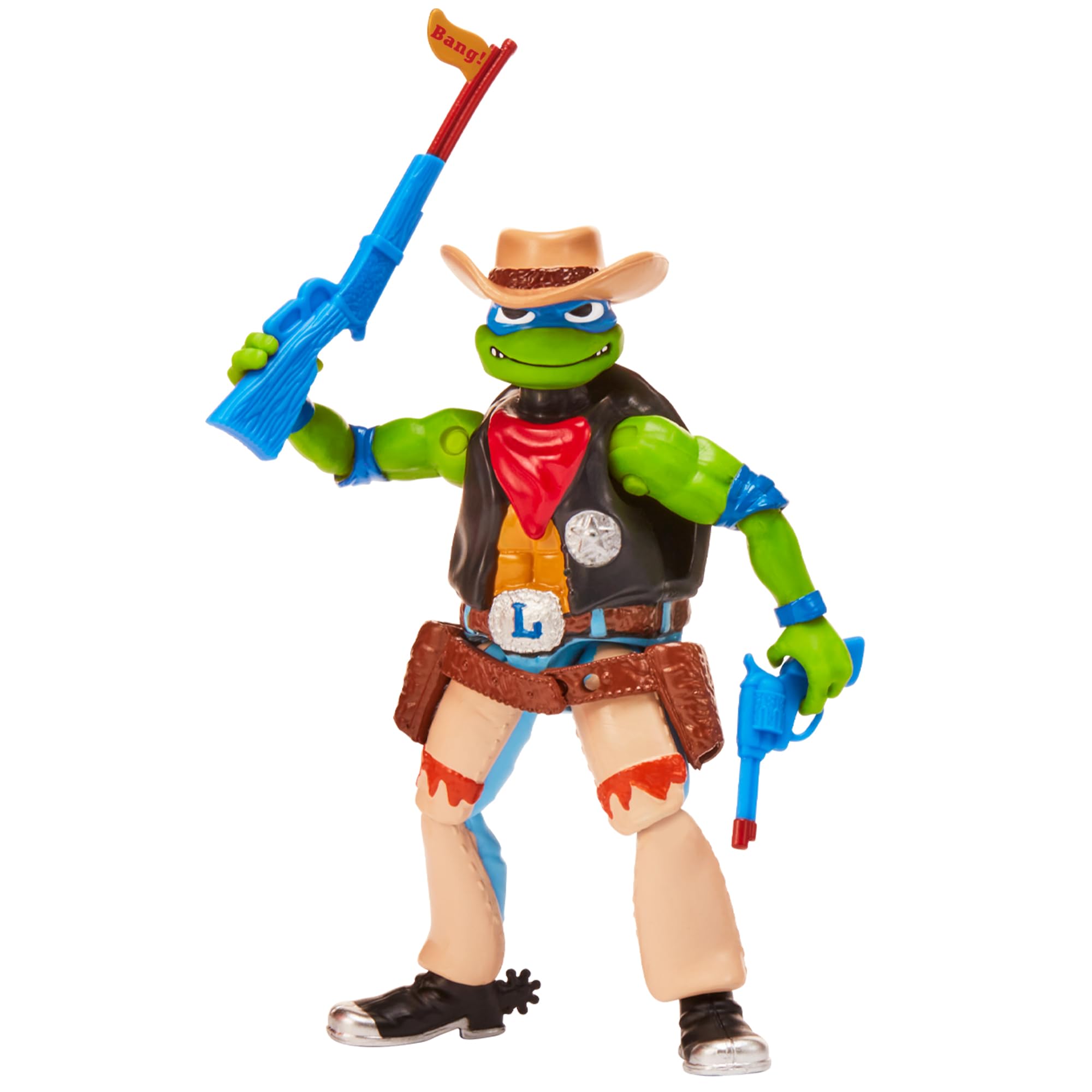 Boneco De Ação Teenage Mutant Ninja Turtles Cowboy Leo 12cm