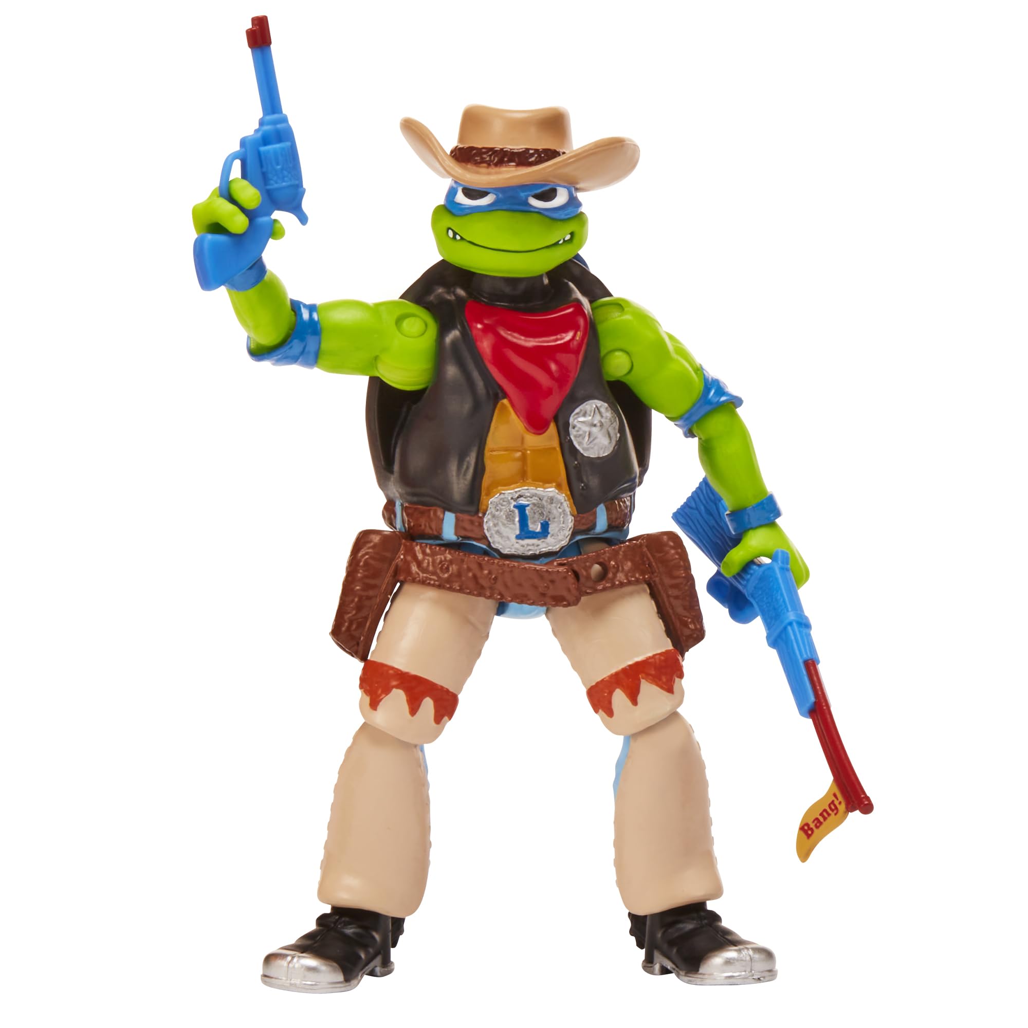 Boneco De Ação Teenage Mutant Ninja Turtles Cowboy Leo 12cm