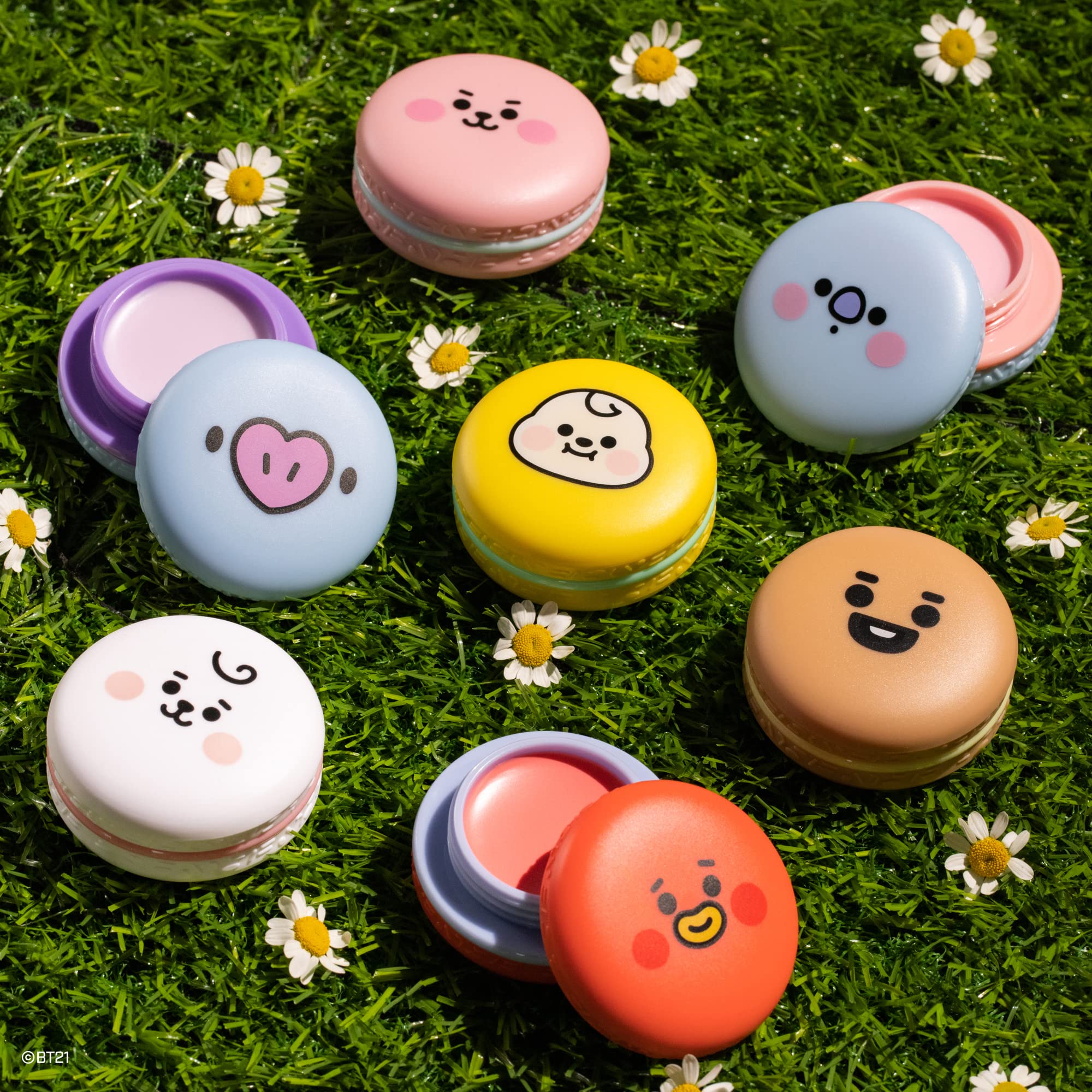 Conjunto De Protetor Labial The Crème Shop Bt21 Baby Macaron X7