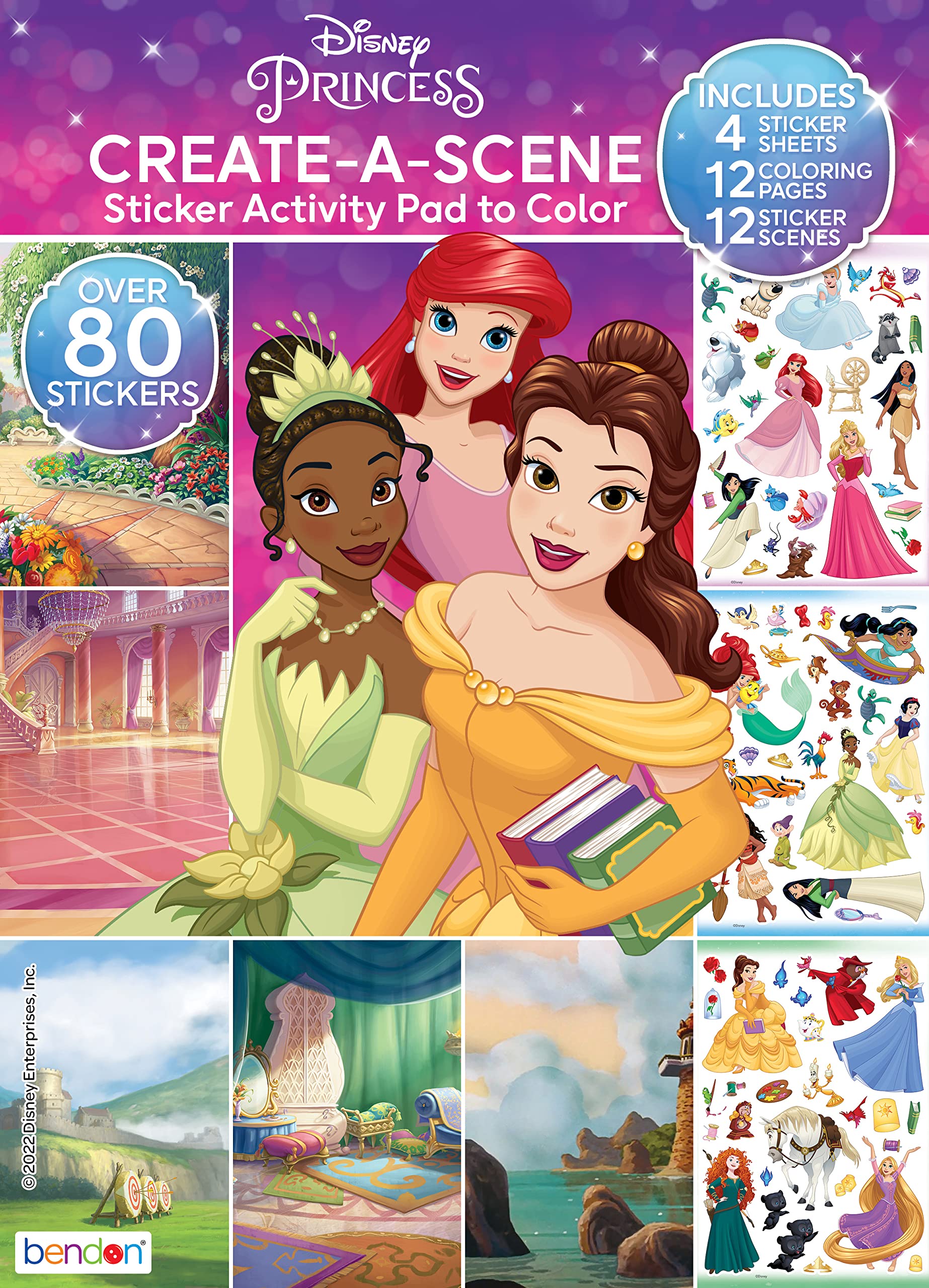 Activity Pad Disney Princess Create-a-scene Com 80 Adesivos