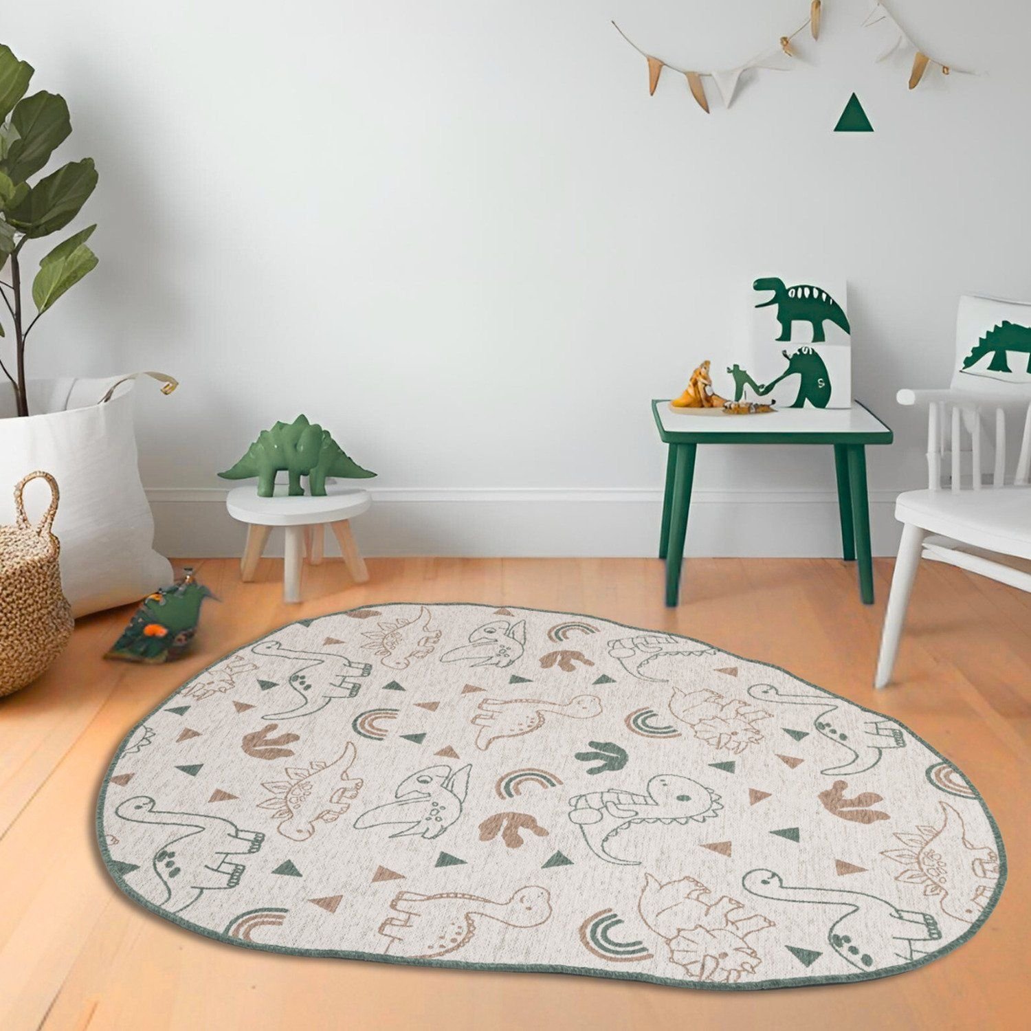 Tapete Infantil 200x140cm Antiderrapante São João Natural / Verde / Bege