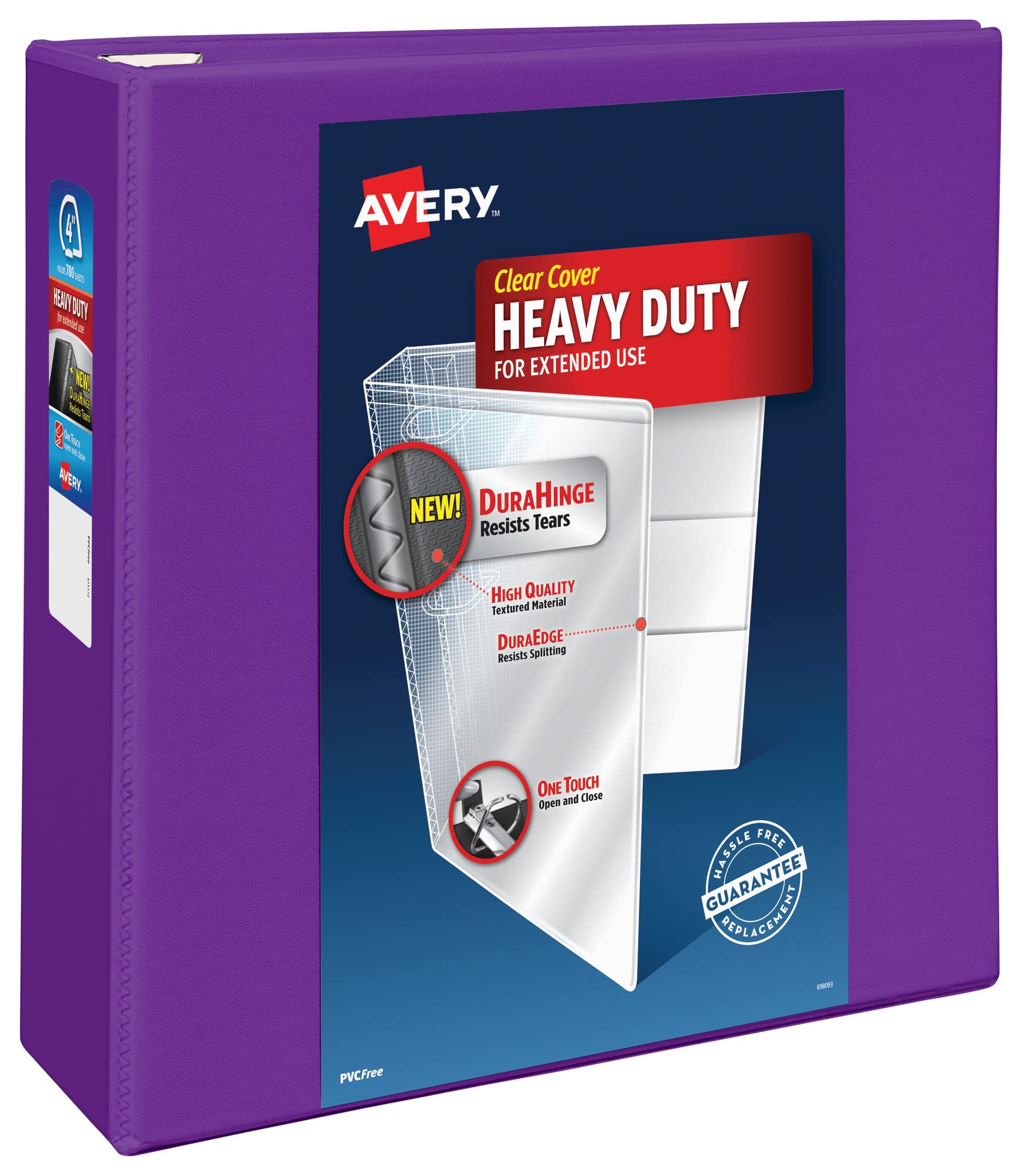 Binder Avery Heavy-duty View, 3 Anéis, 4 Polegadas, Roxo 79813