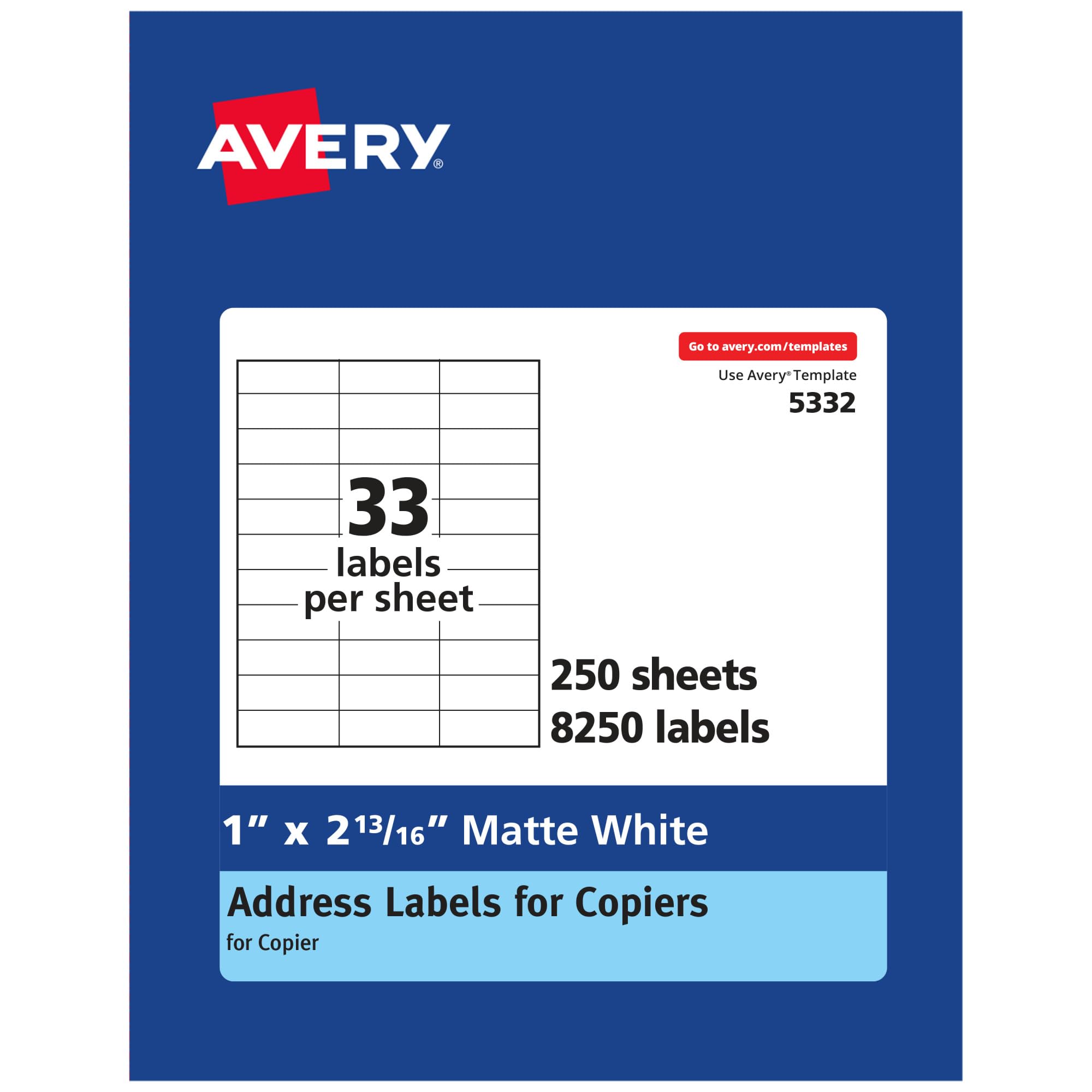 Etiquetas De Endereço Avery 5332 Para Copiadoras 8.250 Etiquetas Brancas