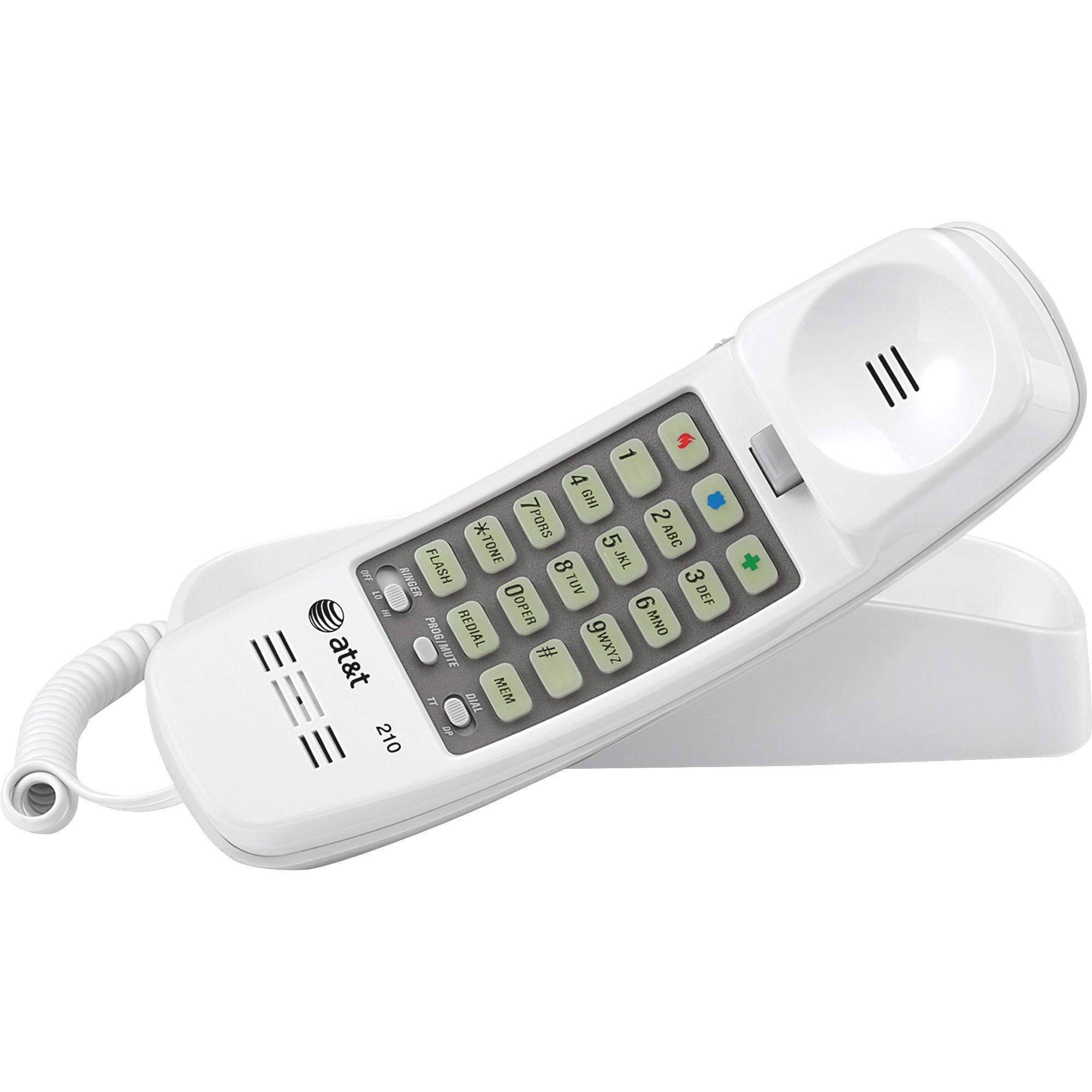Telefone Com Fio At&amp;t 210wh Trimline Com Teclado Iluminado - Branco