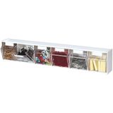 Unidade Tilt Bin Deflecto Interlocking De 6 Compartimentos Transparente/branca 23,6 Cm