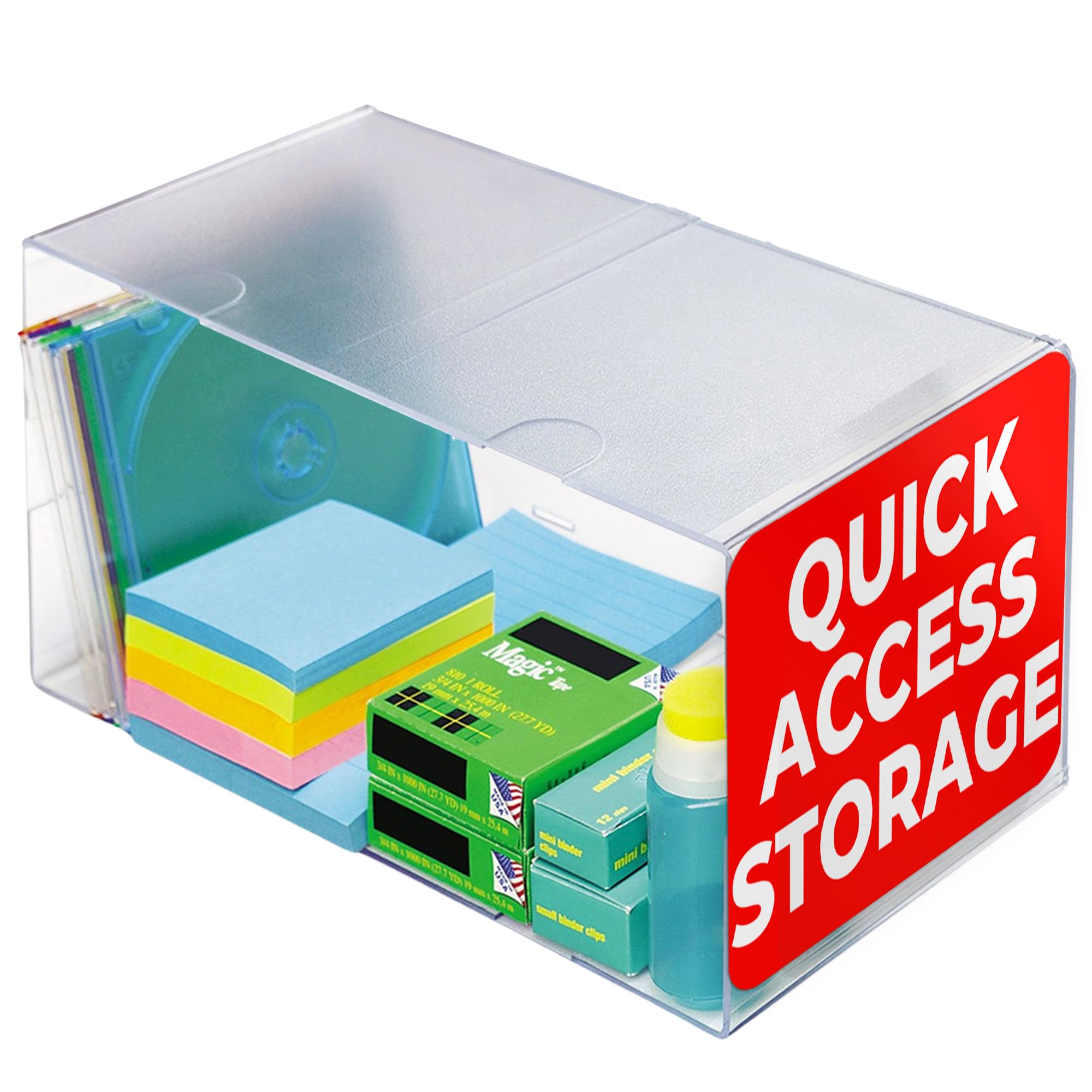 Cube Organizer Deflecto Stackable Clear Large 6x6x12 Cm