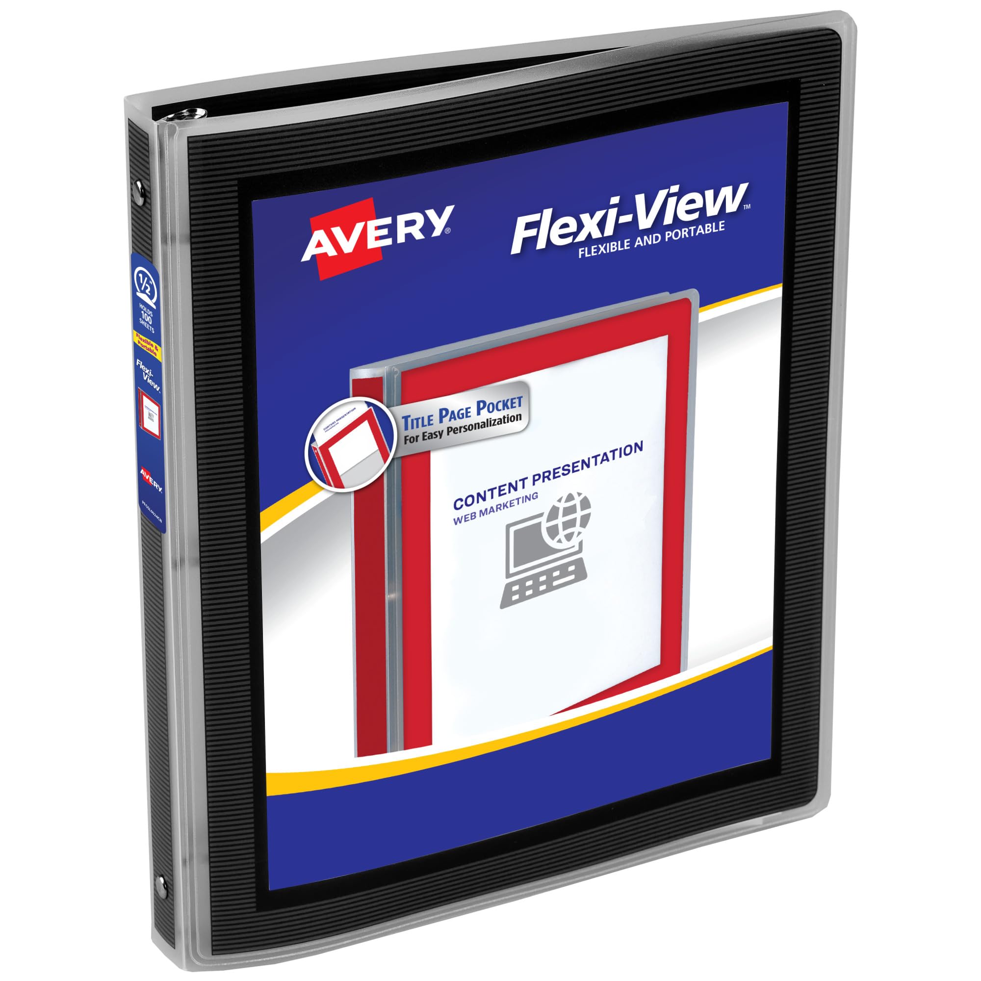 Binder Avery Flexi-view 3 Anéis Redondos De 1,27 Cm Pretos